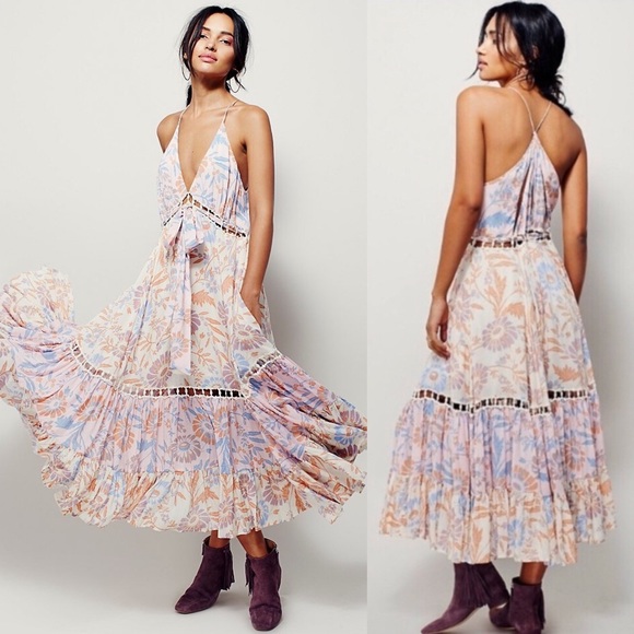 Free People Dresses & Skirts - Free People | Pages of Gold Floral Boho Maxi Dress